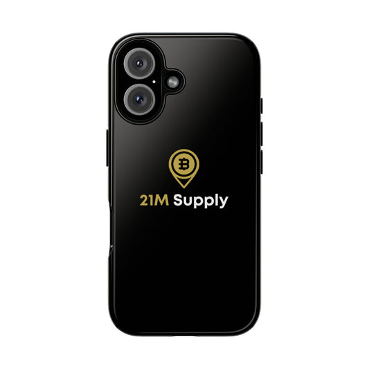 Luxury Black & Gold Bitcoin Phone Case – Limited 21M Supply Design